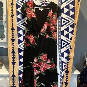 Black high low wrap dress